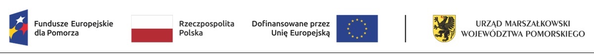 Logotypy Fundusze Europejskie dla Pomorza, Rzeczpospolita Polska, Dofinansowane przez Unię Europejską, Urząd Marszałkowski Województwa Pomorskiego